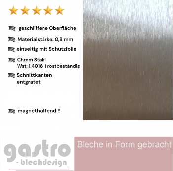 Edelstahlblech K240 geschliffen VA